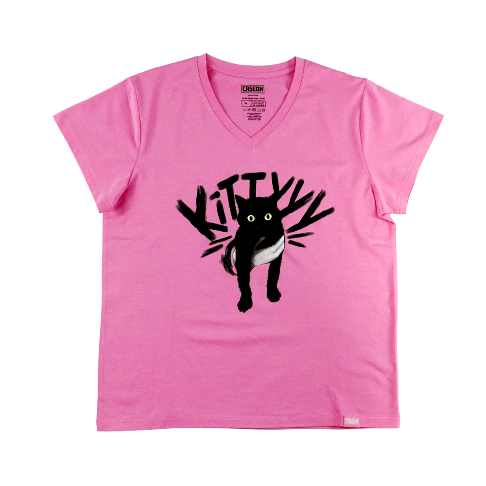 CaseOh's Kitty Women's V-Neck (Light Pink)