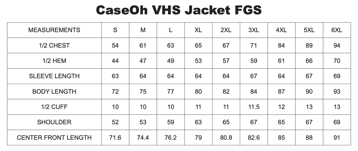 Size chart